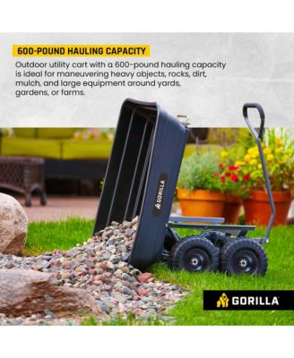 Poly Garden Dump Cart Camping Beach Wagon, 600 Pound Capacity