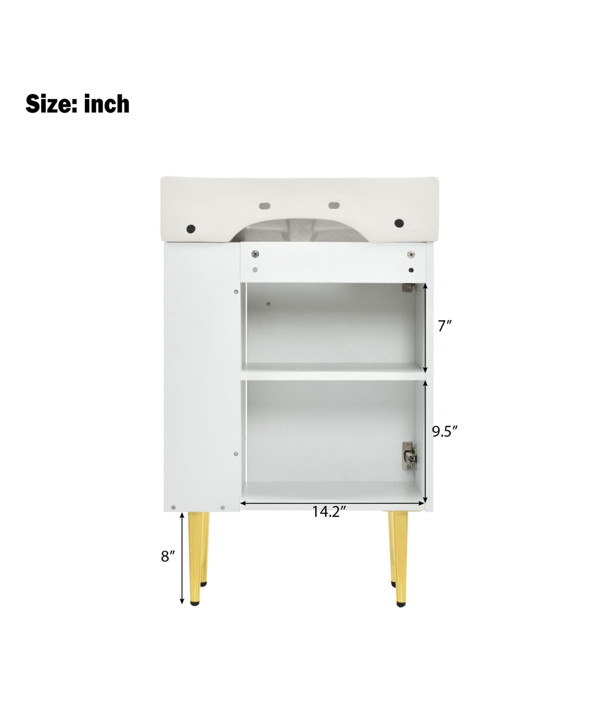Rainsken 21.6" Small Bathroom Cabinet with Sink