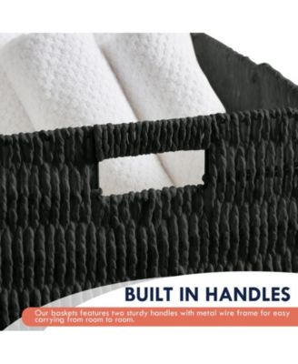 6 Pack Paper Wicker Storage Cube Bin Shelf Basket