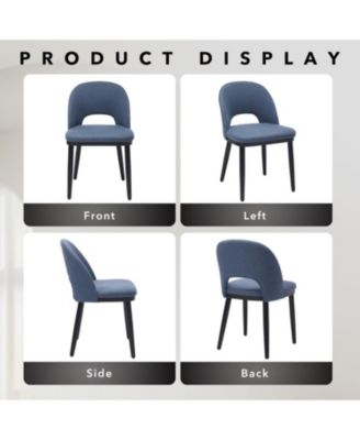 Wooden Dining Chairs Set of 6, Modern Fabric Upholstered Dining Room Chair, Large Dining Room Kitchen Chairs with High Back & Deep Seat