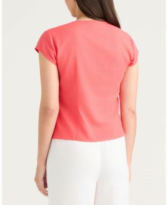 Women's Frilled Tie-Front Top
