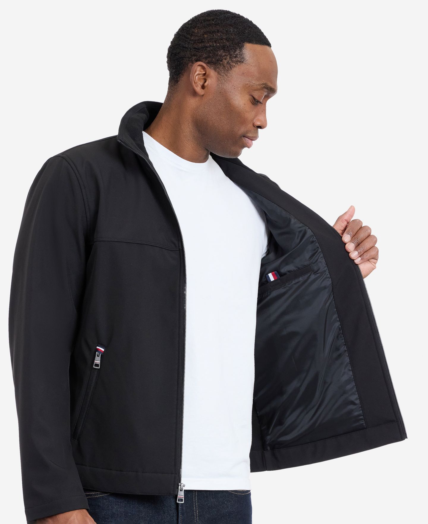 Мужская куртка Tommy Hilfiger Softshell Hipster Long-Sleeve, цвет: Чёрный — фото 5