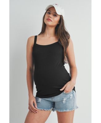 Maternity Ribbed Square Neck Sleeveless Tank Top