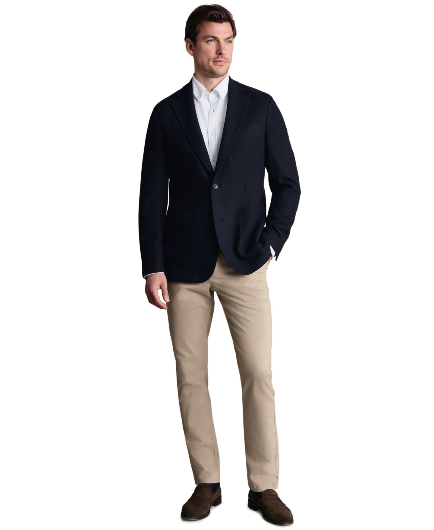 Мужской пиджак Charles Tyrwhitt Jersey Slim-Fit Blazer, цвет: Тёмно-синий — фото 2