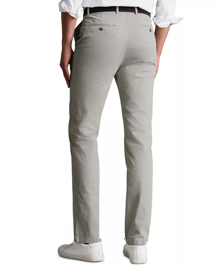 Men's Tan Slim-Fit Washed Chino Pants - thumbnail 8