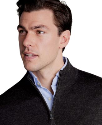 Men's Long Sleeve Quarter-Zip Merino Wool Sweater