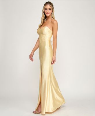 Juniors' Strapless Corset Gown