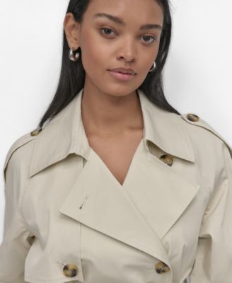 Women's Raglan Sleeve Double Breasted Trench Coat