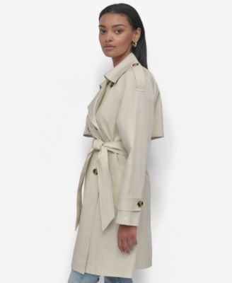 Women's Raglan Sleeve Double Breasted Trench Coat