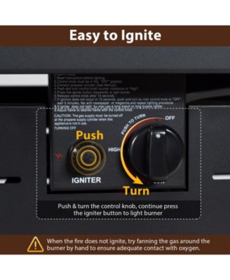 Set of 5 Patio Furniture Set Heavy-duty Frame Rattan Sofa Set w/ 60000 BTU Firepit Table