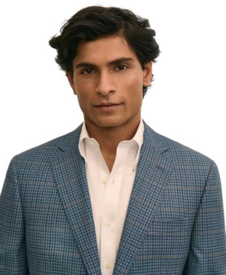 Brooks Brothers Men's Plaid Stretch Classic-Fit Suit Jacket