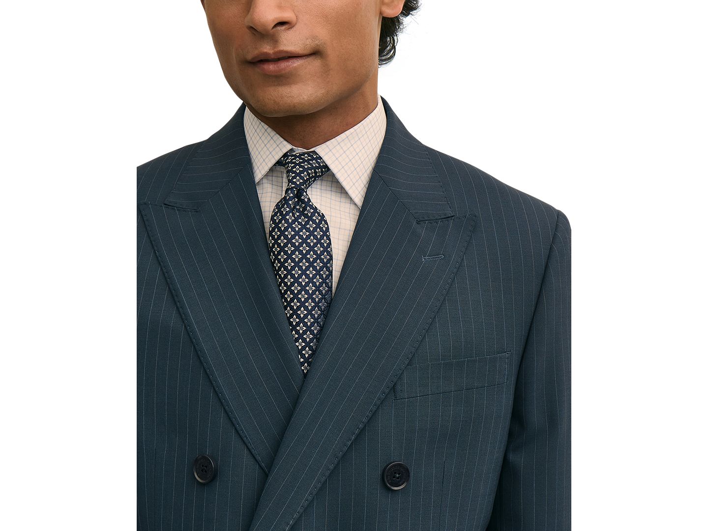 Мужской пиджак Brooks Brothers Pinstripe Double-Breasted Suit, цвет: Тёмно-синий — фото 2