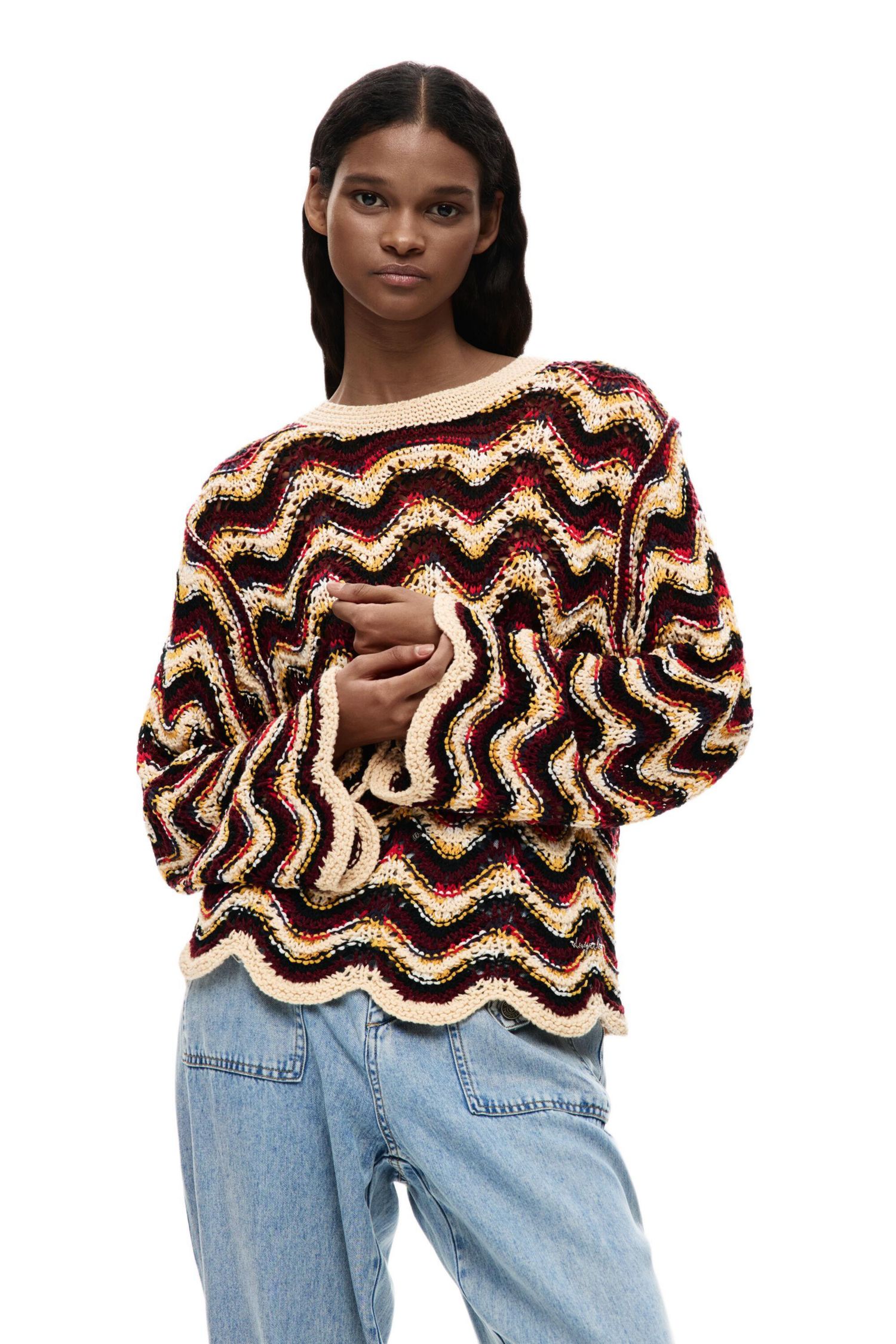 Women's Zigzag crochet sweater