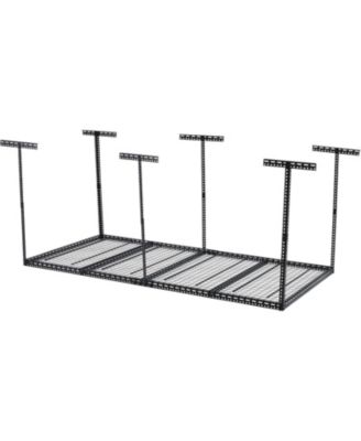 4x8 ft Overhead Garage Storage Rack, Height Adjustable Metal Ceiling Rack, 660 Lbs Capacity, 6 Vertical Posts