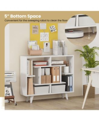 Geometric Bookcase with Anti-Tipping Kit and Storage Shelving Unit