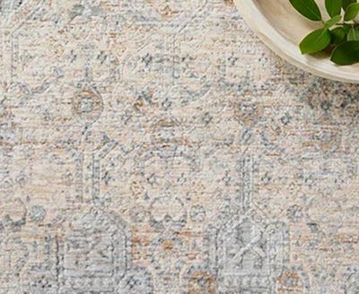 Pandora PAN-02 Ivory/Mist 2'6" x 12' Runner Area Rug