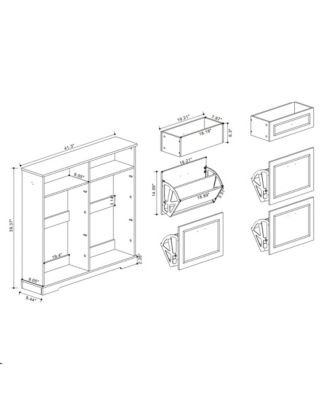 Shoe Storage Cabinet - Freestanding Shoe Organizer with 2 Drawers, 4 Flip Drawers and Adjustable Shelf for Entryway, Foyer