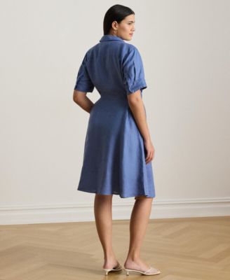 Plus Size Tie-Front Shirt Dress