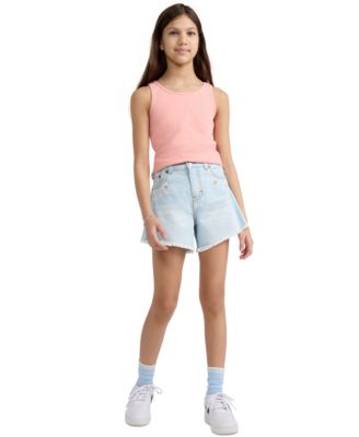 Girls' 7-16 Crochet Applique A-Line Shorts