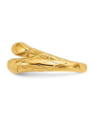 Solid 18k Yellow Gold Adjustable Textured Snake Ring