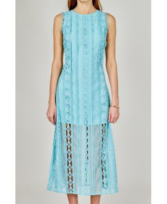 Women's Lace Tiered Midi Dress