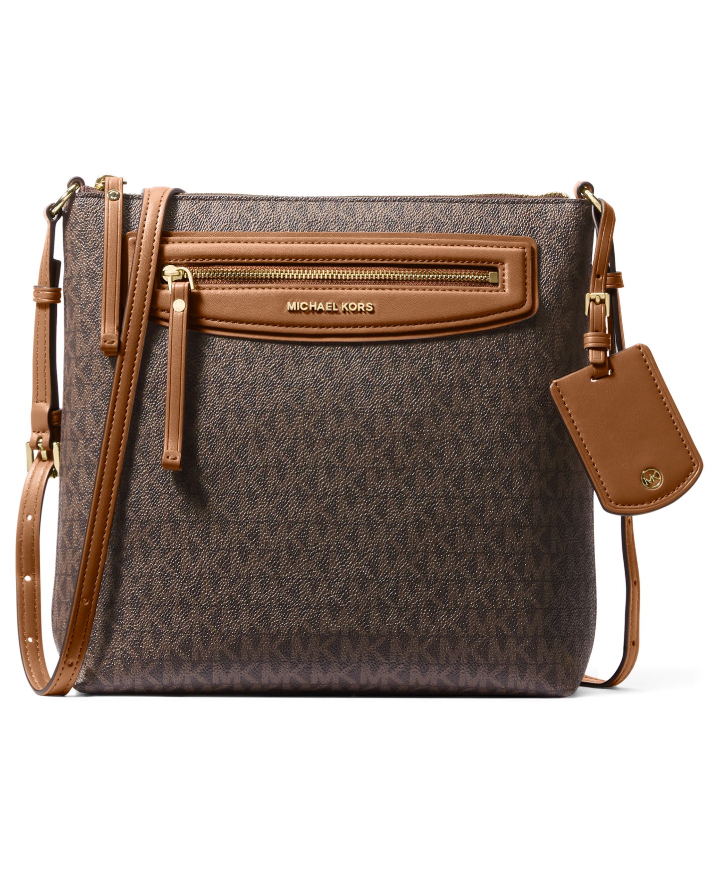 Женская сумка Michael Kors Jet Set Travel North South Crossbody, цвет: Коричневый — фото 1