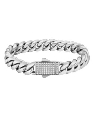 Men's Iced Cuban Stainless Steel Chain Bracelet