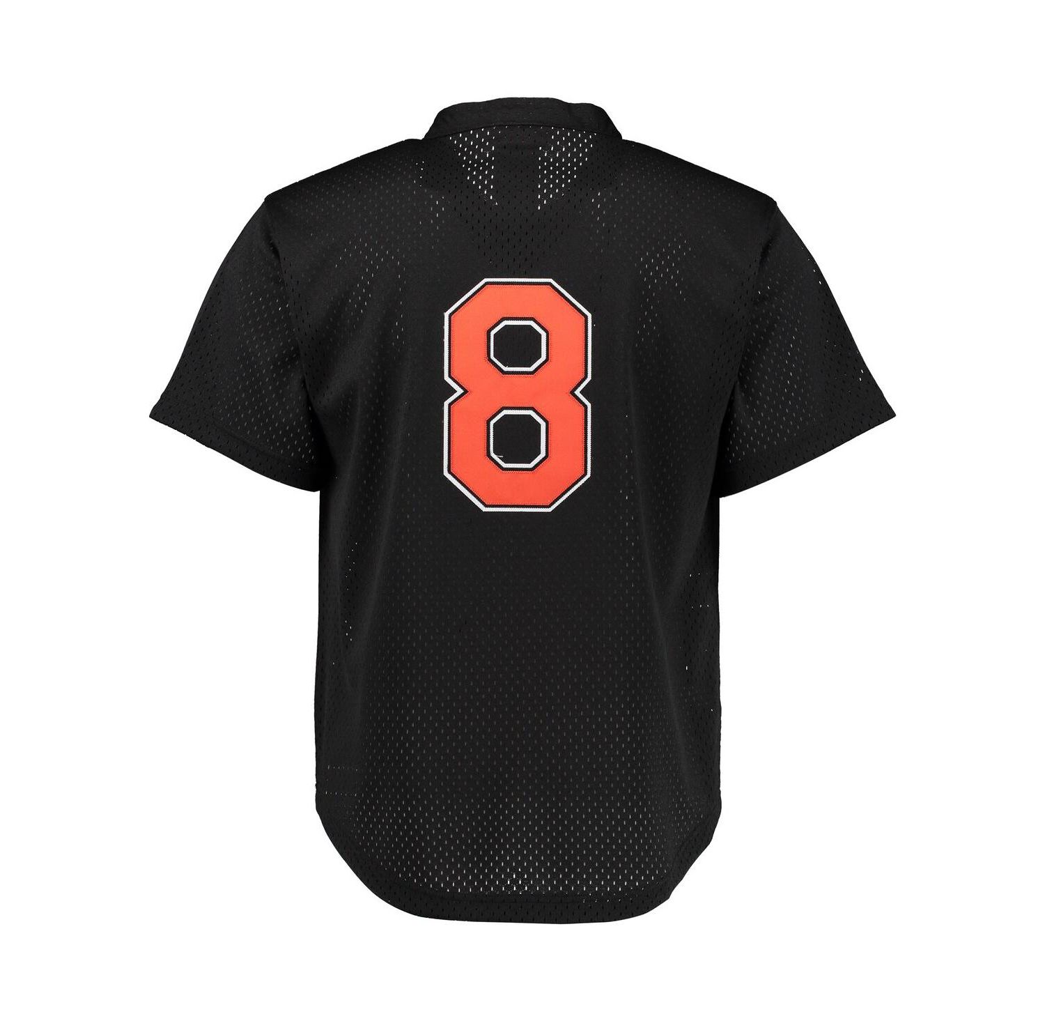Men's Cal Ripken Jr. Black Baltimore Orioles Cooperstown Mesh Batting Practice Jersey