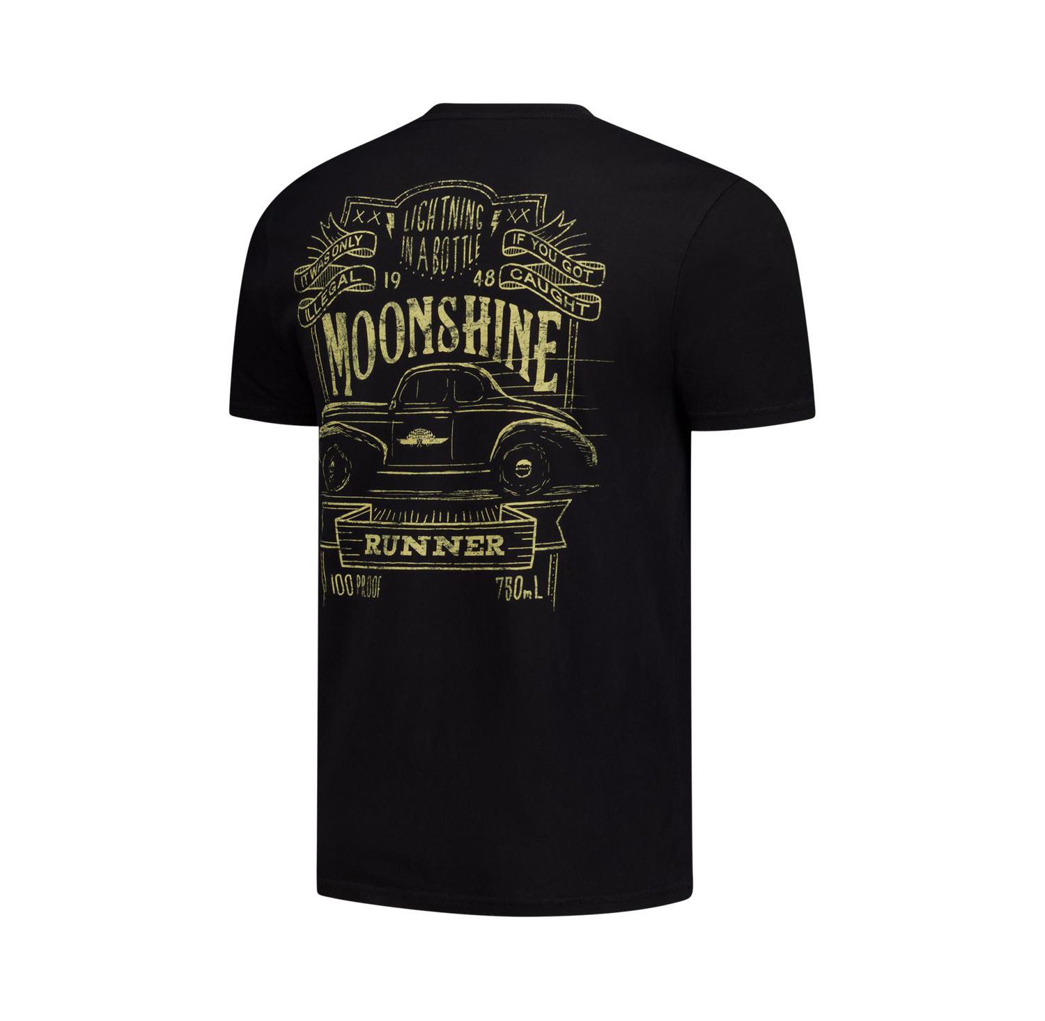 Men's Black NASCAR 2-Spot Moonshine Lightning in a Bottle T-Shirt