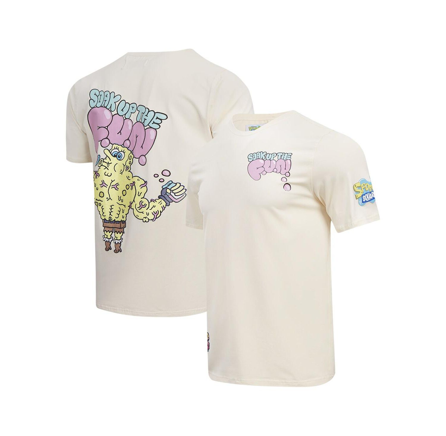 Men's Natural SpongeBob SquarePants Soak Up The Fun T-Shirt
