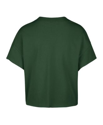 Women's Hunter Green Milwaukee Bucks Elation Oversized Notch Neck T-Shirt