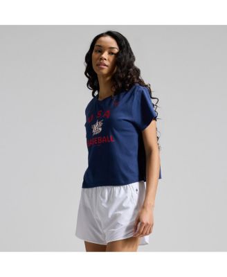 Women's Navy USA Baseball 2026 World Baseball Classic Mod Cropped T-Shirt
