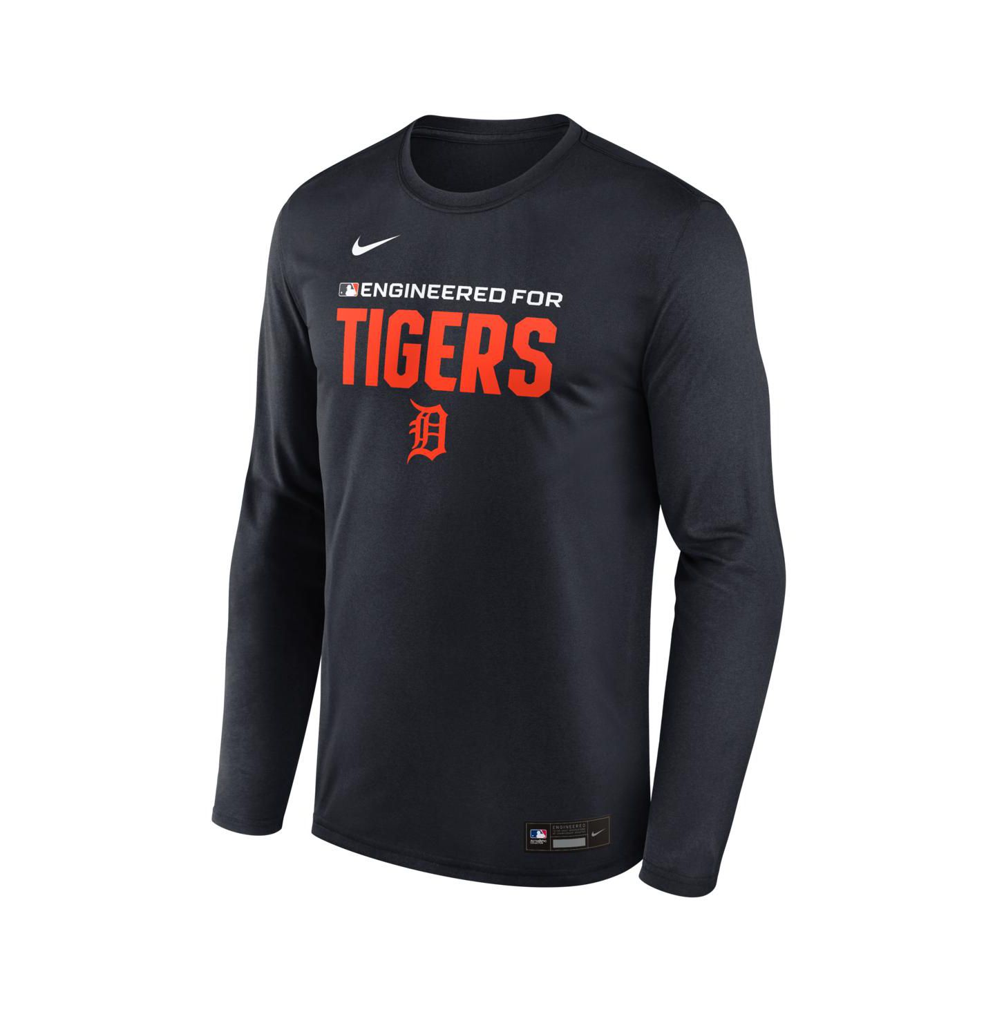 Мужская футболка Nike Navy Detroit Tigers Authentic Collection Legend Dri-FIT Long Sleeve — фото 2