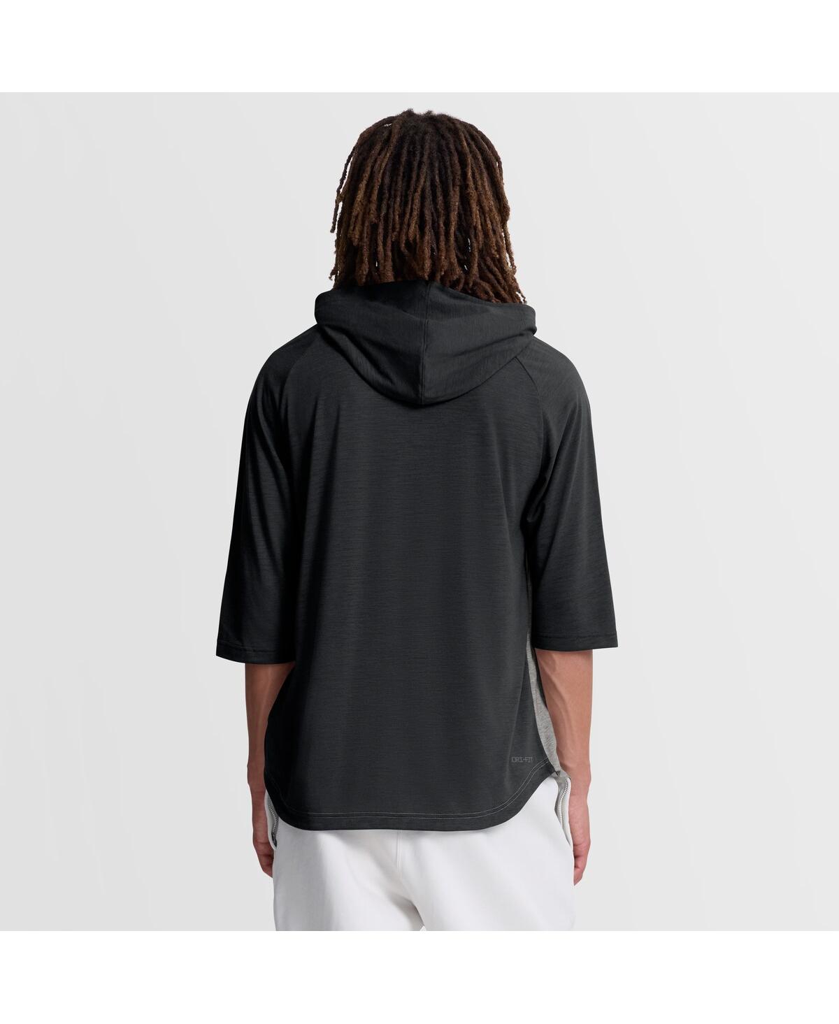 Nike Men's Black Baltimore Orioles Authentic Collection Flux Dri-fit Raglan 3/4-Sleeve Hooded T-Shirt