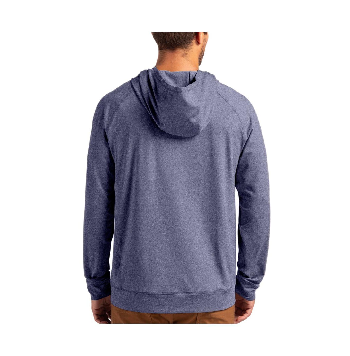 Мужское худи Cutter & Buck Heather Navy New England Patriots Adapt Knit Raglan Pullover — фото 2
