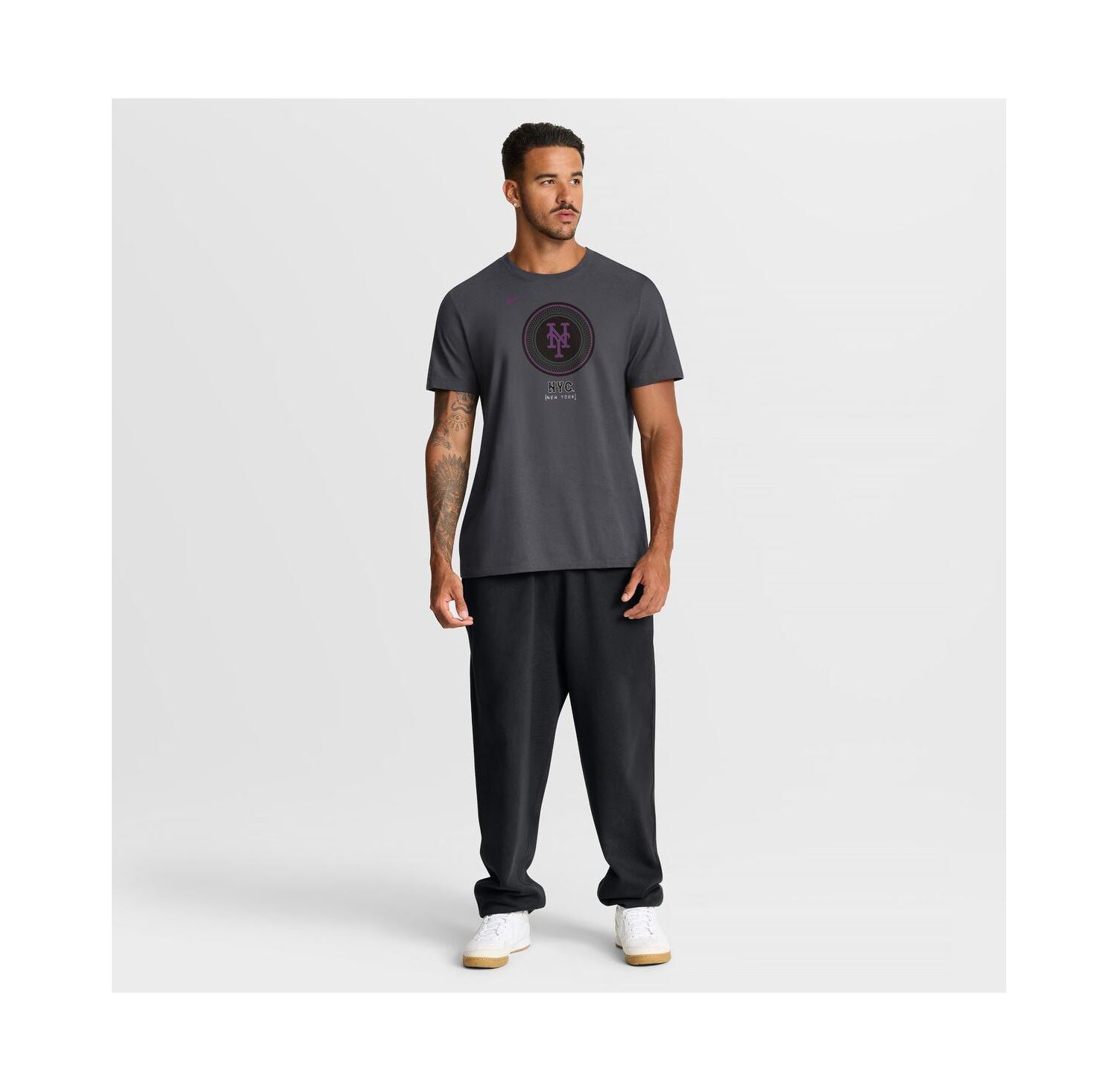 Men's Anthracite New York Mets City Connect Wordmark T-Shirt