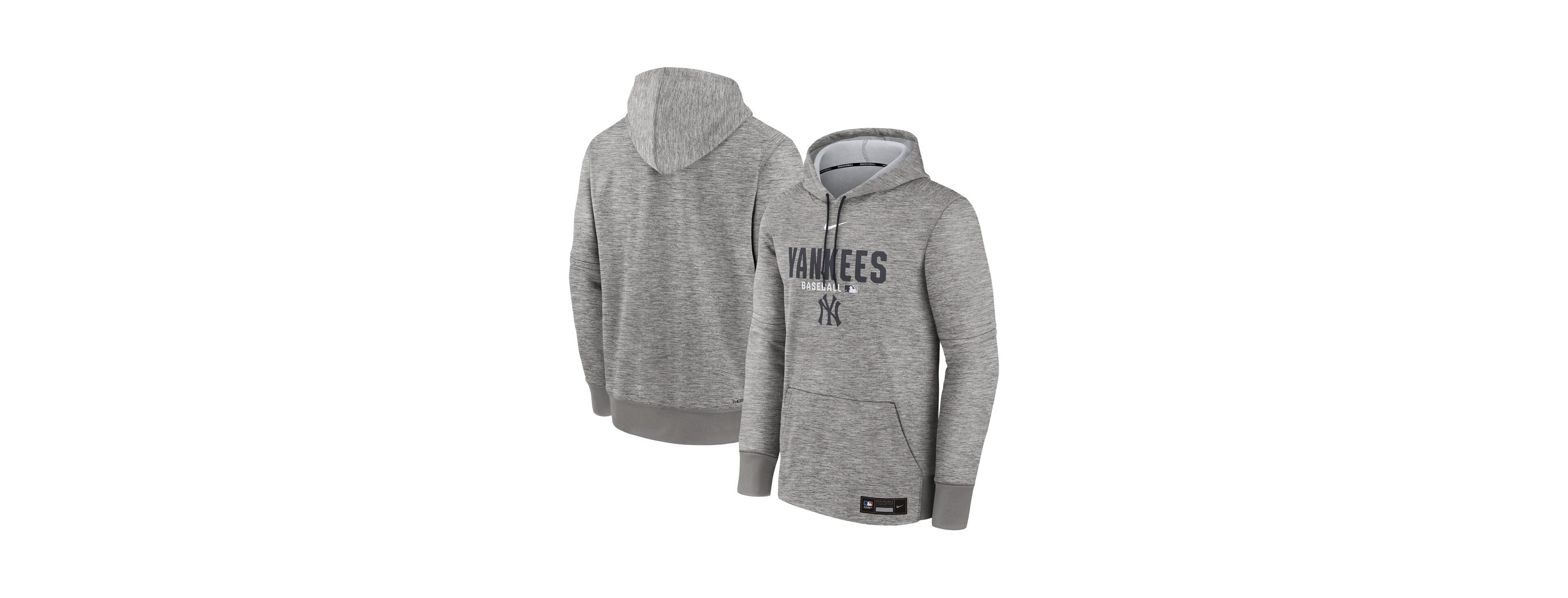 Nike Men's Heather Charcoal New York Yankees Authentic Collection Therma-fit Hoodie