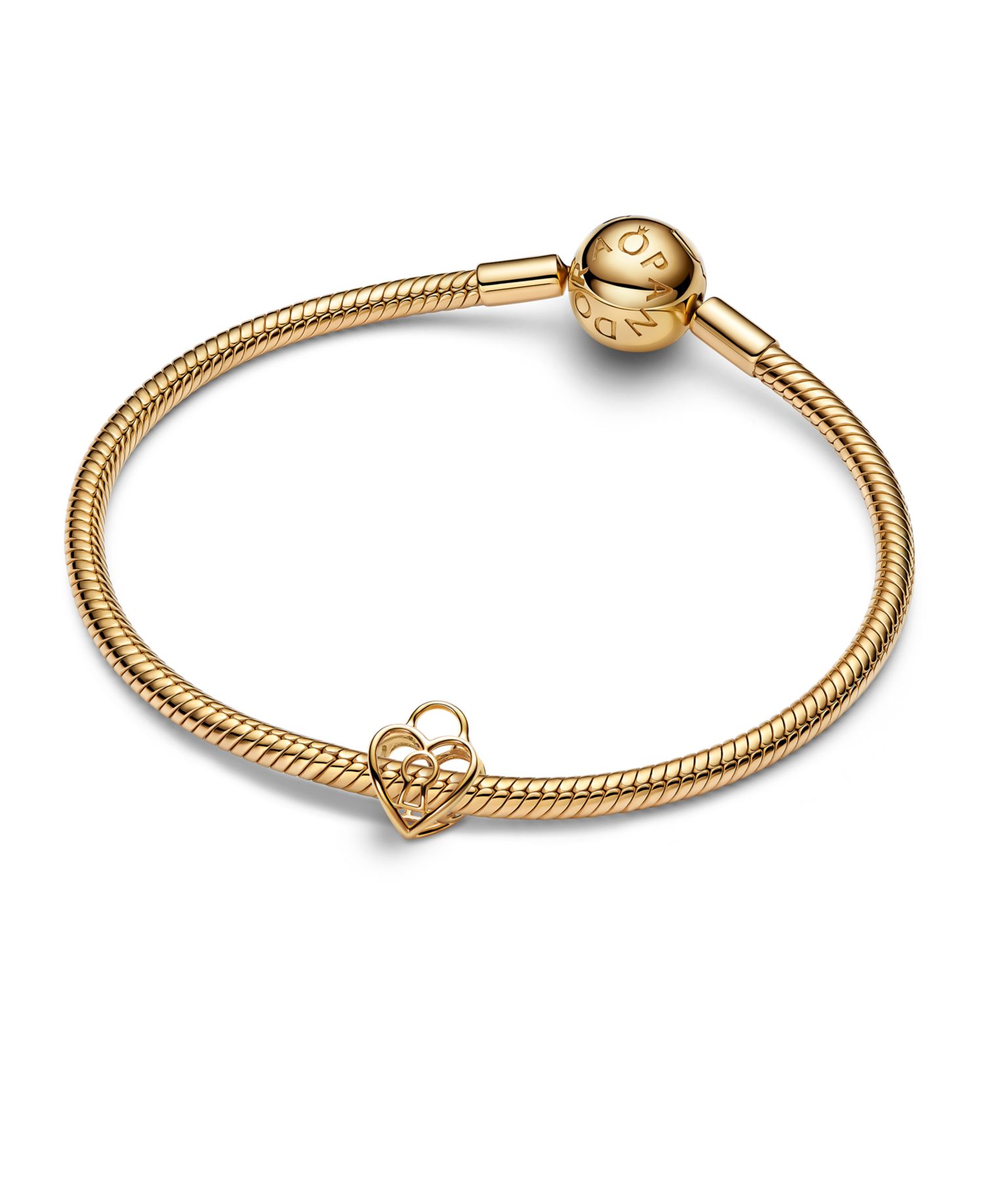 Openwork Heart Padlock Charm