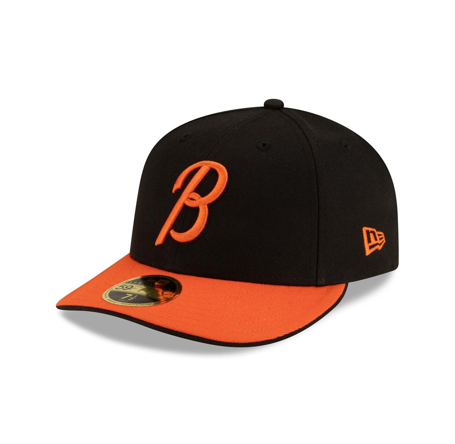 Men's Black/Orange Baltimore Orioles Authentic Collection Low Profile 59FIFTY Fitted Hat