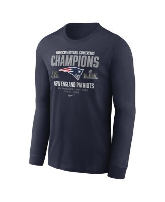 Men's Navy New England Patriots 2025 AFC Champions Team Nation Long Sleeve T-Shirt