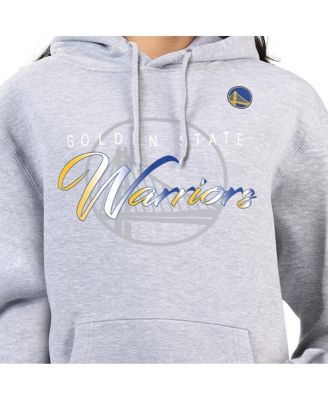 Women's Gray Golden State Warriors Shadow Logo Tri-Blend Fleece Hoodie