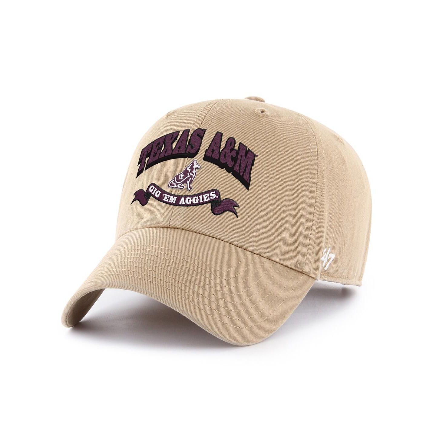 Мужская кепка '47 Brand Khaki Texas A&M Aggies Region Clean Up Adjustable Hat — фото 1
