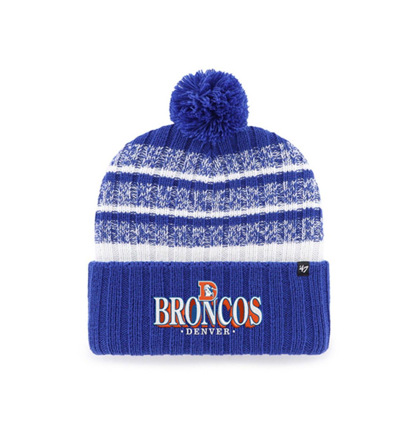 Мужская шапка '47 Brand Royal Denver Broncos Tavern Cuffed Knit Hat with Pom — фото 1