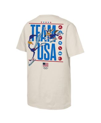 Big Boys and Girls Cream Team USA x Looney Tunes Chased T-Shirt