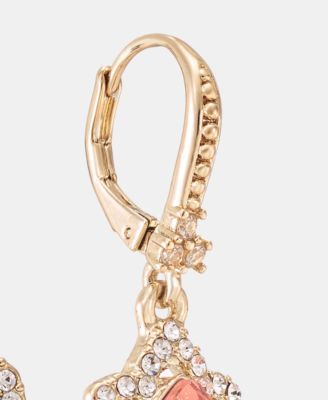 Pav&eacute; & Pear-Shape Crystal Drop Earrings