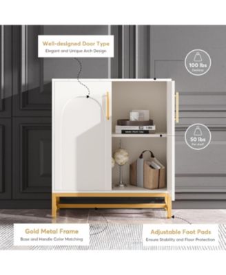 Buffet Cabinet with 4 Doors and Adjustable Shelves