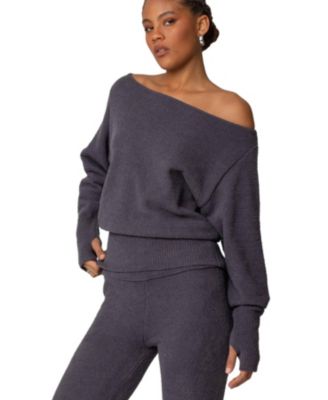 Women's Plush Oversized Asymmetric Sweater