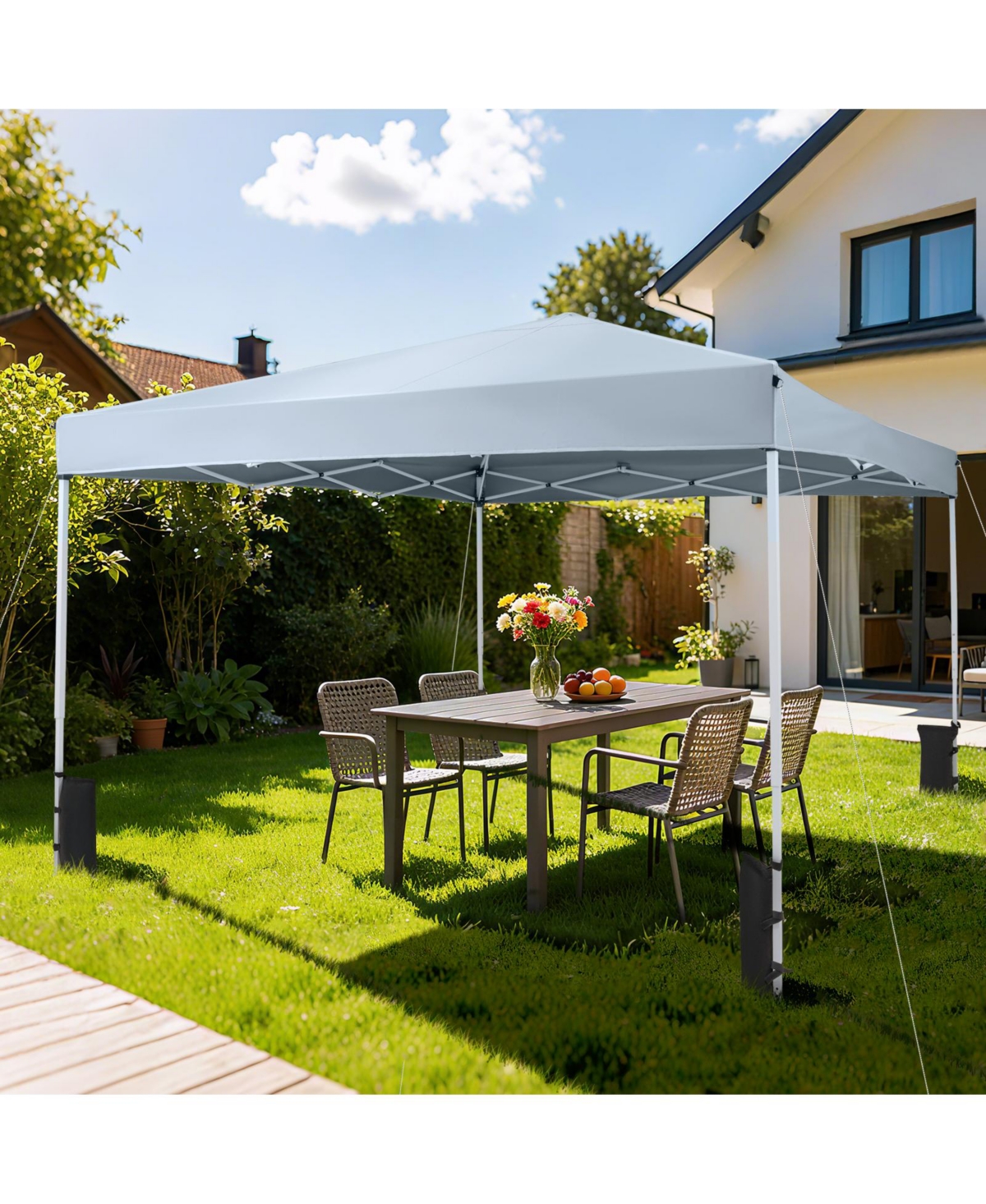 Mecale Pop-Up Canopy Tent with Carry Bag and 4 Sandbags