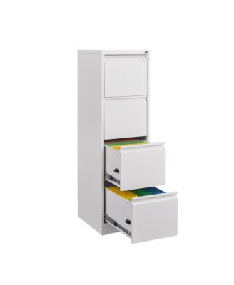 4 Drawer File Cabinet, Vertical Metal File Cabinet, Storage Organizer Cabinet with Lock for Letter Size/A4/Legal File