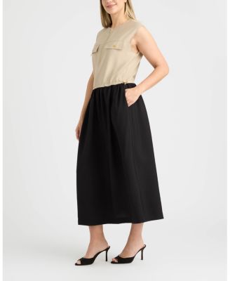 Women's Color Block Zip Front Dress